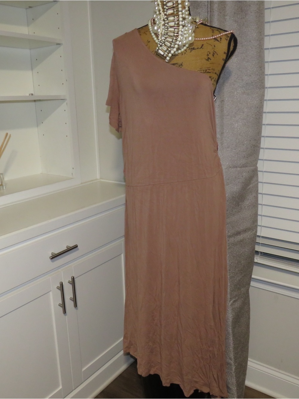 Old Navy One-Shoulder Dusty Mauve Maxi Dress